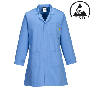 Халат AS10HBR антистатический ESD Portwest, плотн. 210г/м², цвет голубой