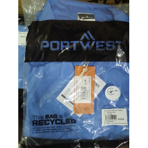 Куртка AS18HBR Portwest, антистатическая ESD, на кнопках, голубая. Photo 3