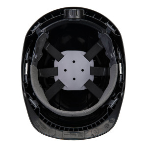 Каска PS54BKR Portwest АБС-пластик, невентелируемая, храповик, черная. Диэл 440В. Photo 2