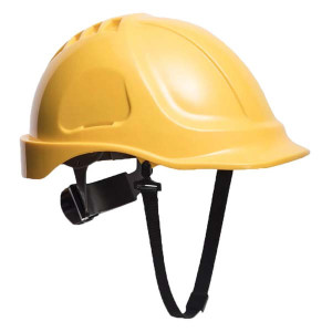 Каска PS54YER Portwest АБС-пластик, невентелируемая, храповик, желтая. Диэл 440В