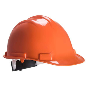 Каска PS57ORR Portwest полипропилен, без вентиляции, храповик, оранжевая. Электрические свойства (440Vac)