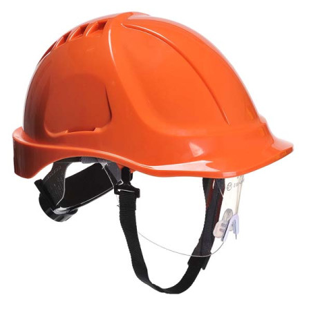 Каска PW54ORR Portwest АБС-пластик, без вентиляции, храповик, оранжевая. Диэл 440В