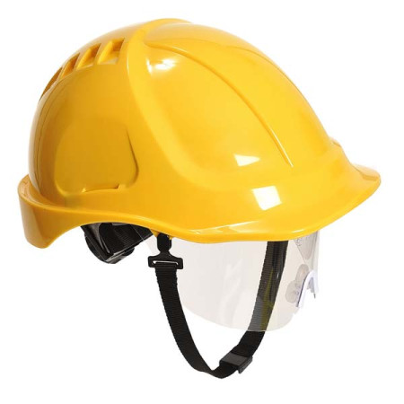 Каска PW54YER Portwest АБС-пластик, без вентиляции, храповик, желтая. Диэл 440В