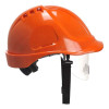 Каска PW55ORR Portwest АБС-пластик, с вентиляцией, храповик, с экраном, оранжевая
