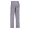 Брюки повара C079CKR Portwest 100% хлопок, 190г, цвет черный/клеточка